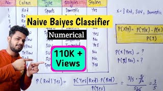 Naive Bayes classifier with solved example 1 in hindi | Lec-12 | Machine learning tutorials