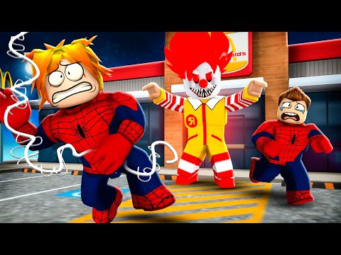 VIREI O HOMEM ARANHA PARA ESCAPAR DO RESTAURANTE MAIS PERIGOSO DO ROBLOX!! (McDonalds Obby🍟)
