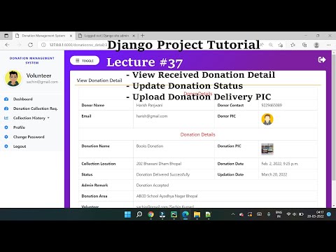 37 Python Django Project | Donation Management System | Hindi