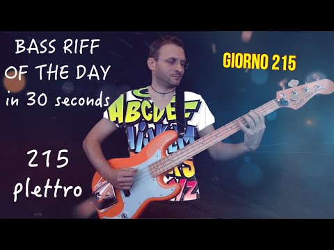 Basso con plettro pickbass fender precision Bass Riff of the day in 30 seconds Giorno 215