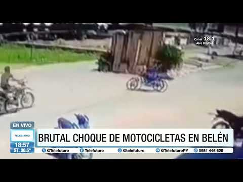 Brutal choque de motocicletas en Belén, Concepción