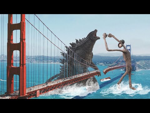 Godzilla VS Siren Head In Real Life | Part- 3 | Golden Gate Bridge Scene