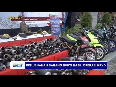 POLDA RIAU MUSNAHKAN BARANG BUKTI HASIL KRYD CIPKON JELANG BULAN RAMADAN 2025