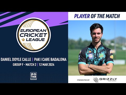 POTM: D.Doyle Calle-PIC vs CRB|Group F, Match 2|European Cricket League 2024|12 March 2024|ECL24.072