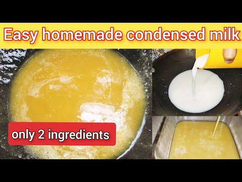Homemade Condensed Milk Recipe Without Milk Powder in Urdu Hindi - custard condensed milk recipe