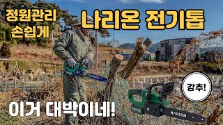 가성비 전기톱 나무 순식간에 싹뚝 나리온 체인톱 힘이 대박 