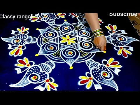 Easy Shanku kolam / Ekadashi Festival muggulu / Friday Rangoli design
