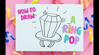 How to Draw a Ring Pop Easy Step by Step for Kids & Toddlers, Drawing Lesson
