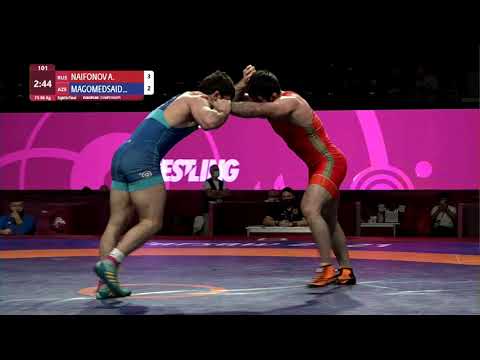 1/8 FS - 86 kg: A. NAIFONOV (RUS) v. G. MAGOMEDSAIDO (AZE)