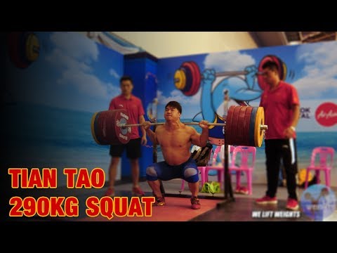 Tian Tao (96kg) Heavy Squat Session, 2019 Worlds