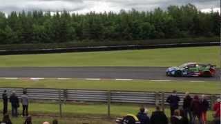Jeff Smith Crashes in Race 1 of the BTCC at Croft 2012