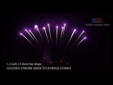 DSR026-1.2 inch 13 shots fan shape   GOLDEN STROBE MINE TO PURPLE COMET