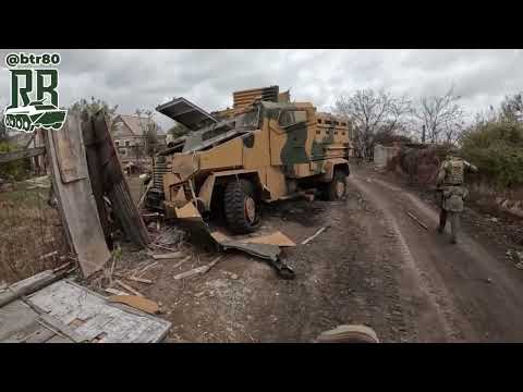 A heavily damaged BMC Kirpi of the Ukrainian Army Captured by the Russians