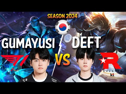 T1 Gumayusi vs KT Deft - Gumayusi VARUS vs Deft EZREAL ADC - Patch 14.2 KR Ranked | lolrec