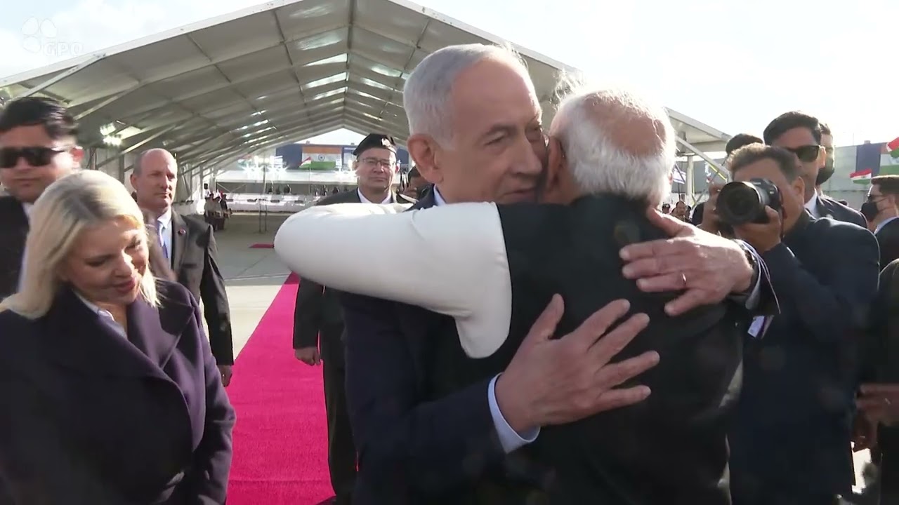 PM Netanyahu Bids Farewell to Prime Minister of India Modi