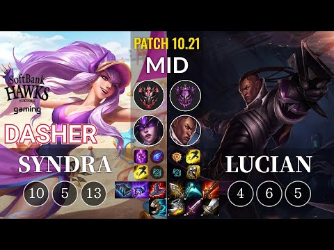 SHG Dasher Syndra vs Lucian Mid - KR Patch 10.21