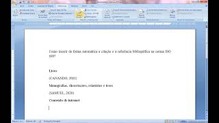 Como inserir citação e referências bibliográficas no estilo ISO 690... Passo a passo.