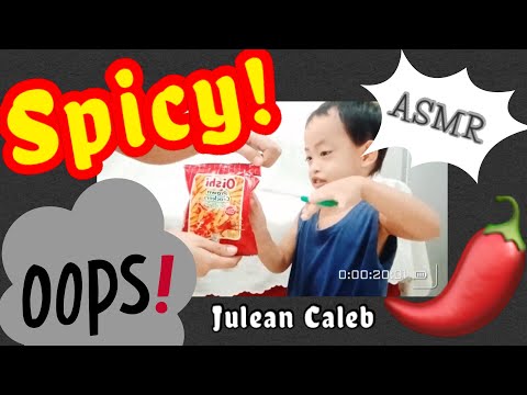 ASMR | Spicy Prawn Crakers Challenge | Julean Caleb