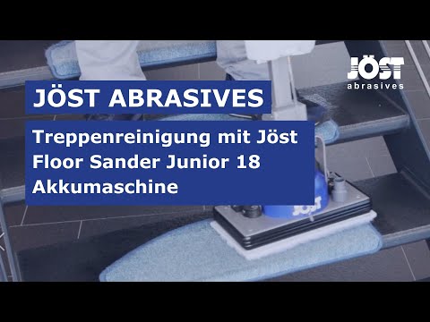 Treppenreinigung mit Jöst Floor Cleaner Junior 18 Akkumaschine