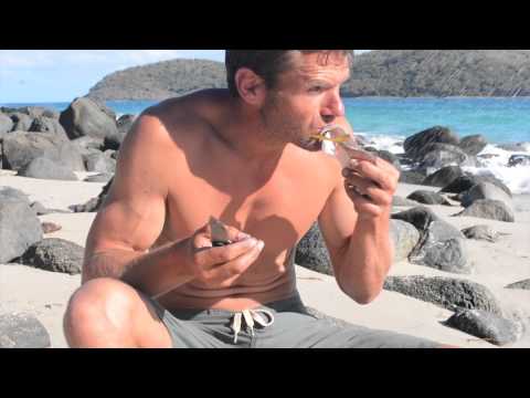 Survival!  Eating raw fish on Snake Island