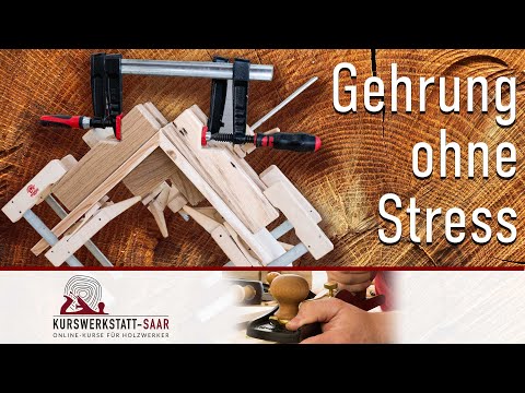 Gehrungen Verleimen ohne Stress - mit selbstgemachen Hilfsmitteln