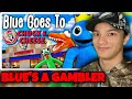 Rainbow Friends World Rainbow Friends Plush Blue Goes To Chuck E Cheese Reaction