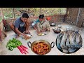 RIVER PRAWNS CURRY With RADISH Village Style Prawns Recipe Cooking Eating By Mother Son