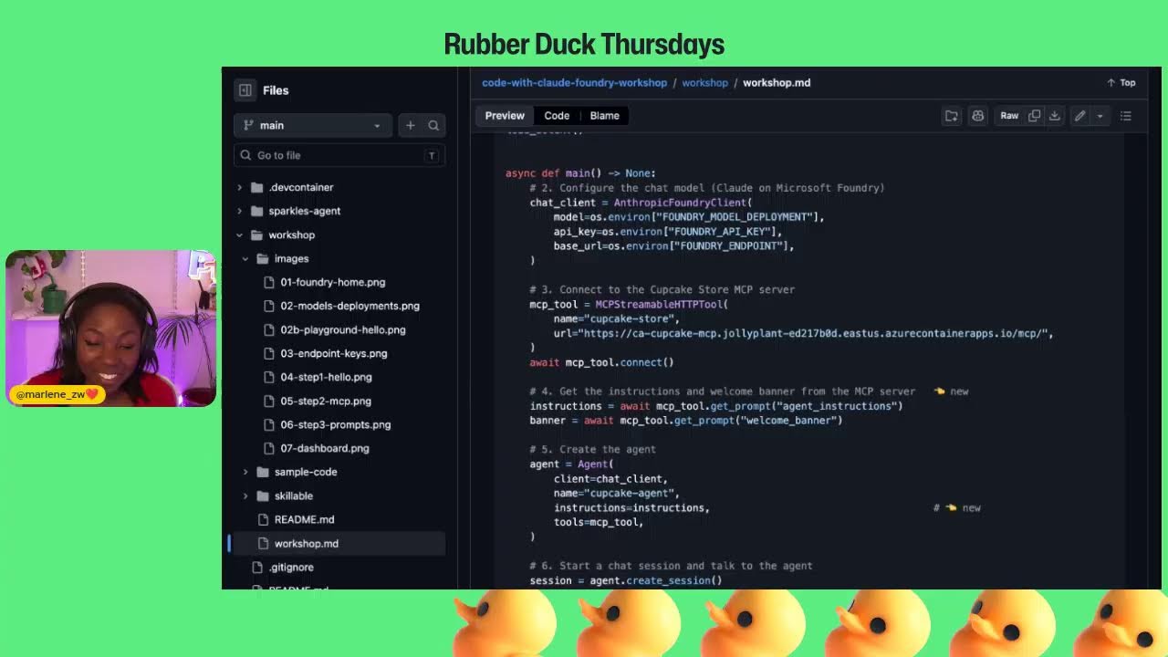 Replay: Rubber Duck Thursdays: Building Agents with Copilot - Tech Hub