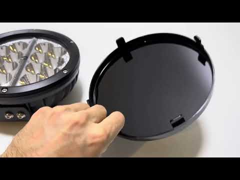 Reflektor drogowy led lampa dalekosiężna okrągła z paskiem pozycyjnym i maskownicą 12v 24v  L3427