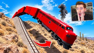 200 METROS DE TREM sem freio no BeamNG Drive! 