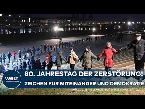 DRESDEN: Gedenken an Zerstörung 1945 – Menschenkette und zahlreiche Gedenkveranstaltungen