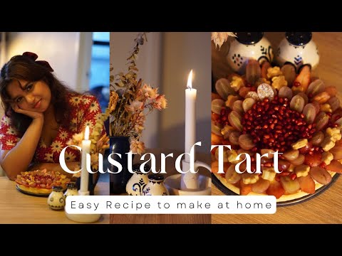 Easy Dessert Recipe to Make at Home | Custard Tart with Pomegranate Seeds | Quick and Easy Recipe