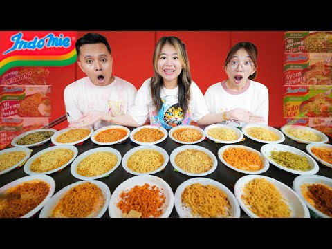 TRYING EATING ALL FLAVOR OF INDOMIE!! THIS IS HOW IT TASTES!!