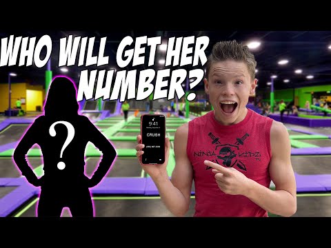 Trampoline Challenge! Loser has to get a girl’s phone number!