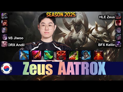 HLE Zeus AATROX vs NASUS Top - Patch 25.16 KR Ranked | lolrec