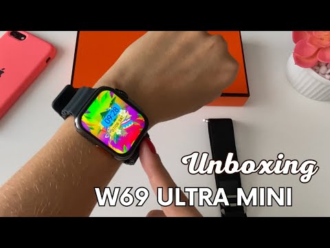 Smartwatch W69 Ultra Mini 45mm - Unboxing - aesthetic ASMR