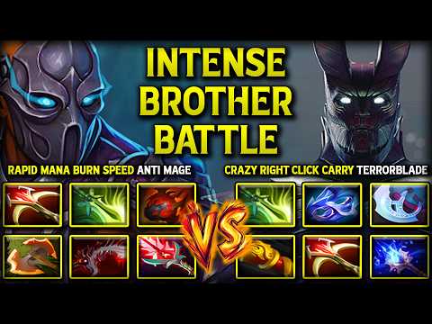 INTENSE BROTHER BATTLE | RAPID MANA BURN SPEED ANTI MAGE VS. CRAZY RIGHT CLICK CARRY TERRORBLADE