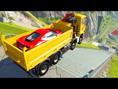 Stairs Jumps Down  - BeamNG.drive Car Jump Arena