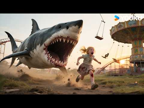 👧🦈💥Little Girl on Swing Hit by Mutant Shark from Behind! | Land Shark | YOUKU MONSTER MOVIE