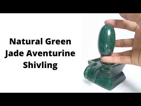 Jade Shivling, Natural Green Jade Aventurine Shivling For Worship & Gifts
