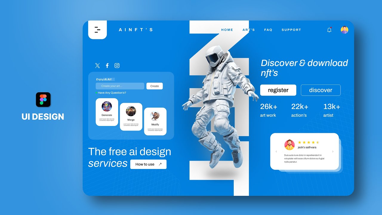 AI Art Website Design in Figma: Beginner's Guide to Simple Stunning UI