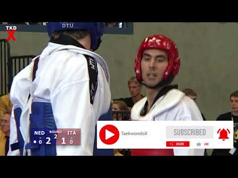 Taekwondo Euros 2006 Male Heavy Weight Semi Final - Ferry Greevink (NED) v Leonardo Basile (ITA)