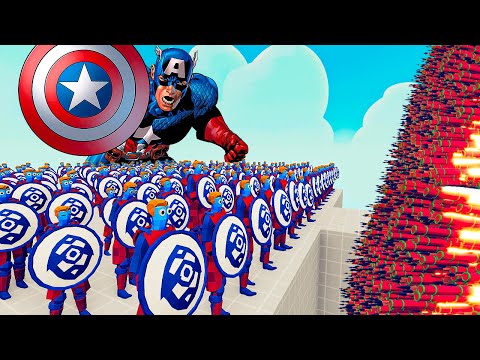 200x CAPTAIN AMERICA + 1x GIANT vs EVERY GOD - Totally Accurate Battle Simulator TABS