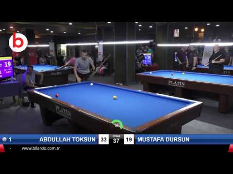 ABDULLAH TOKSUN & MUSTAFA DURSUN Bilardo Maçı - 4 EYLÜL BİLARDO ŞAMPİYONASI - SİVAS-1.TUR