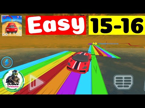Mega Ramp Car Racing Stunts 3D: New Car Games 2020🔱⚔️ || EASY LEVEL 15-16 || ⚔️🔱 #DustyTerminator