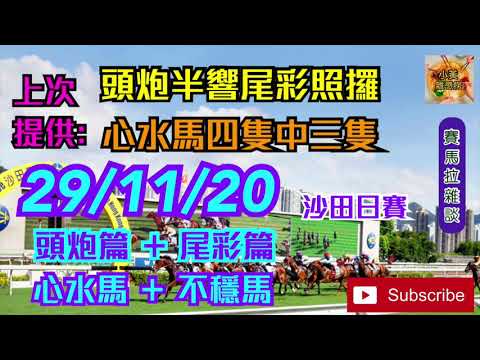 29/11/2020 沙田日賽 精選心水馬+不穩馬+頭炮+尾彩 Shatin Horse Racing