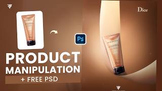 Step-by-Step Guide to Creating a Dior Body Lotion Product Manipulation in Photoshop Free PSD File🔥