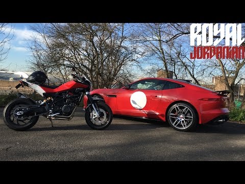 Jaguar F-Type R vs Husqvarna Nuda 900R - Rev Battle