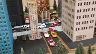 Fabulous skyscraper city HO scale layout at Tampa train show.911 memorial.