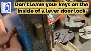 609. How to easily open a mortice lever lock if you leave the keys on the inside of the door